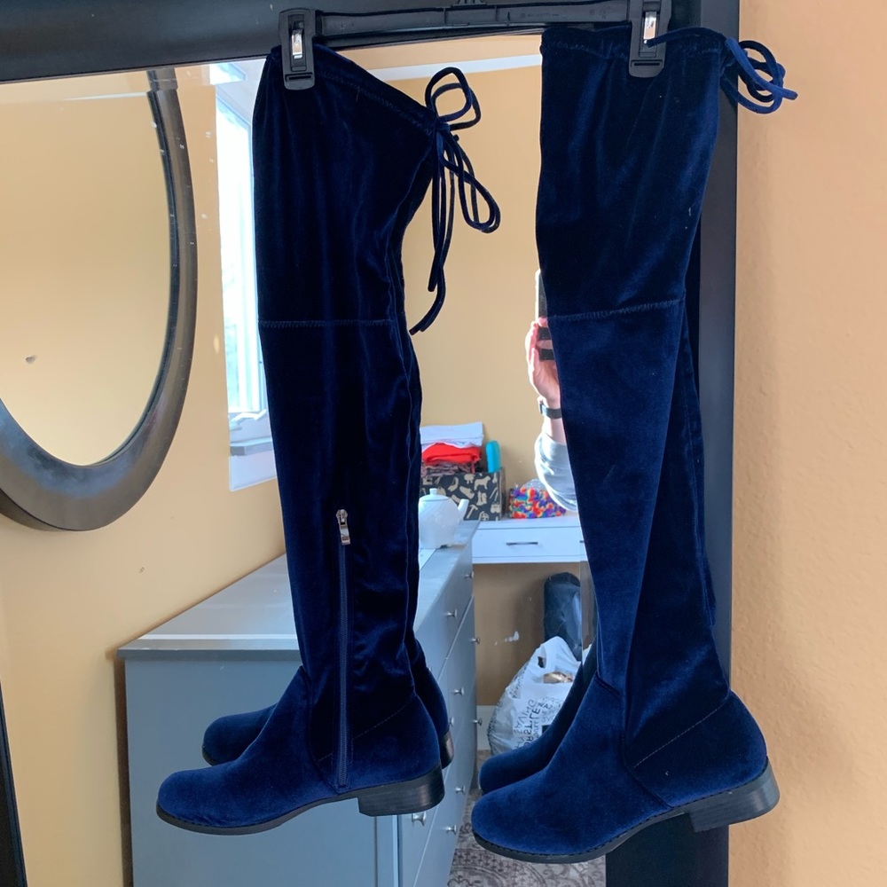Velvet Thigh High Boots